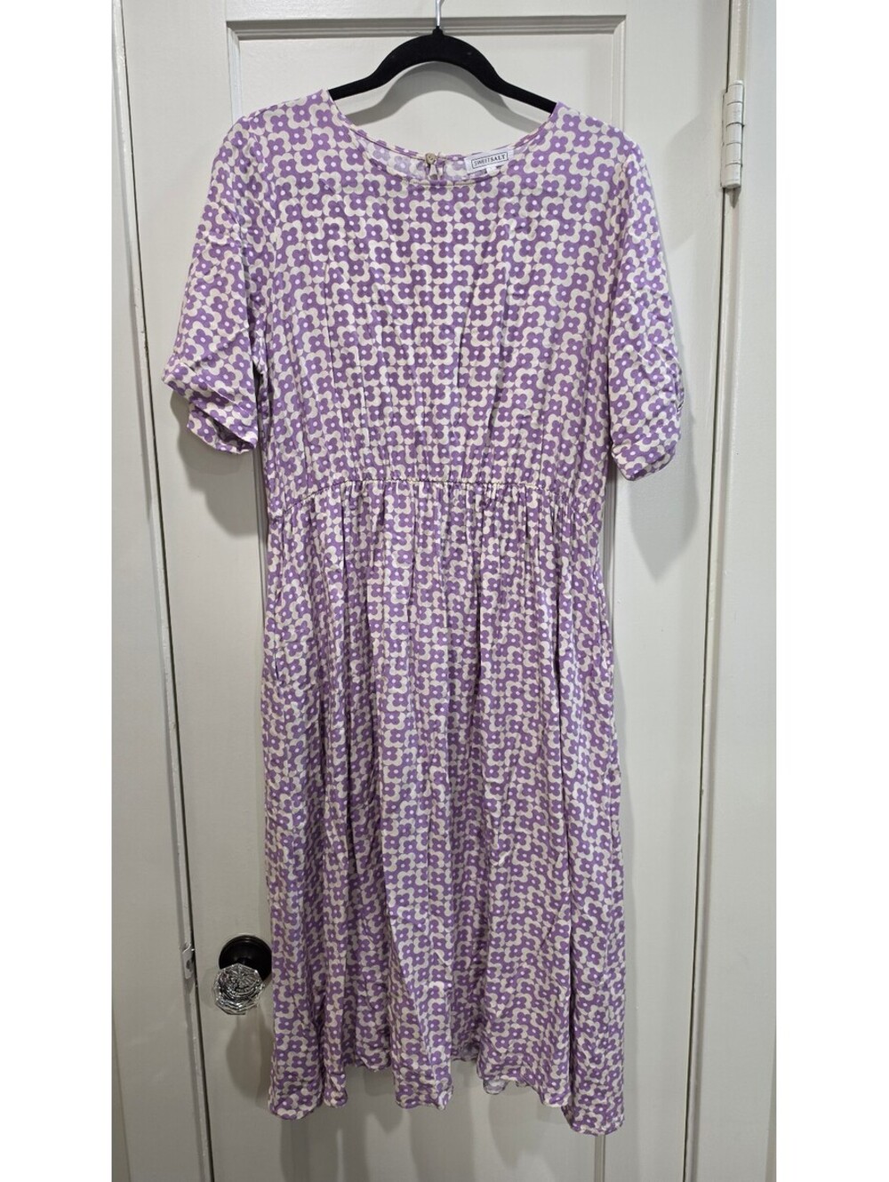 Sweet Salt Lavender Floral Midi Dress Large
